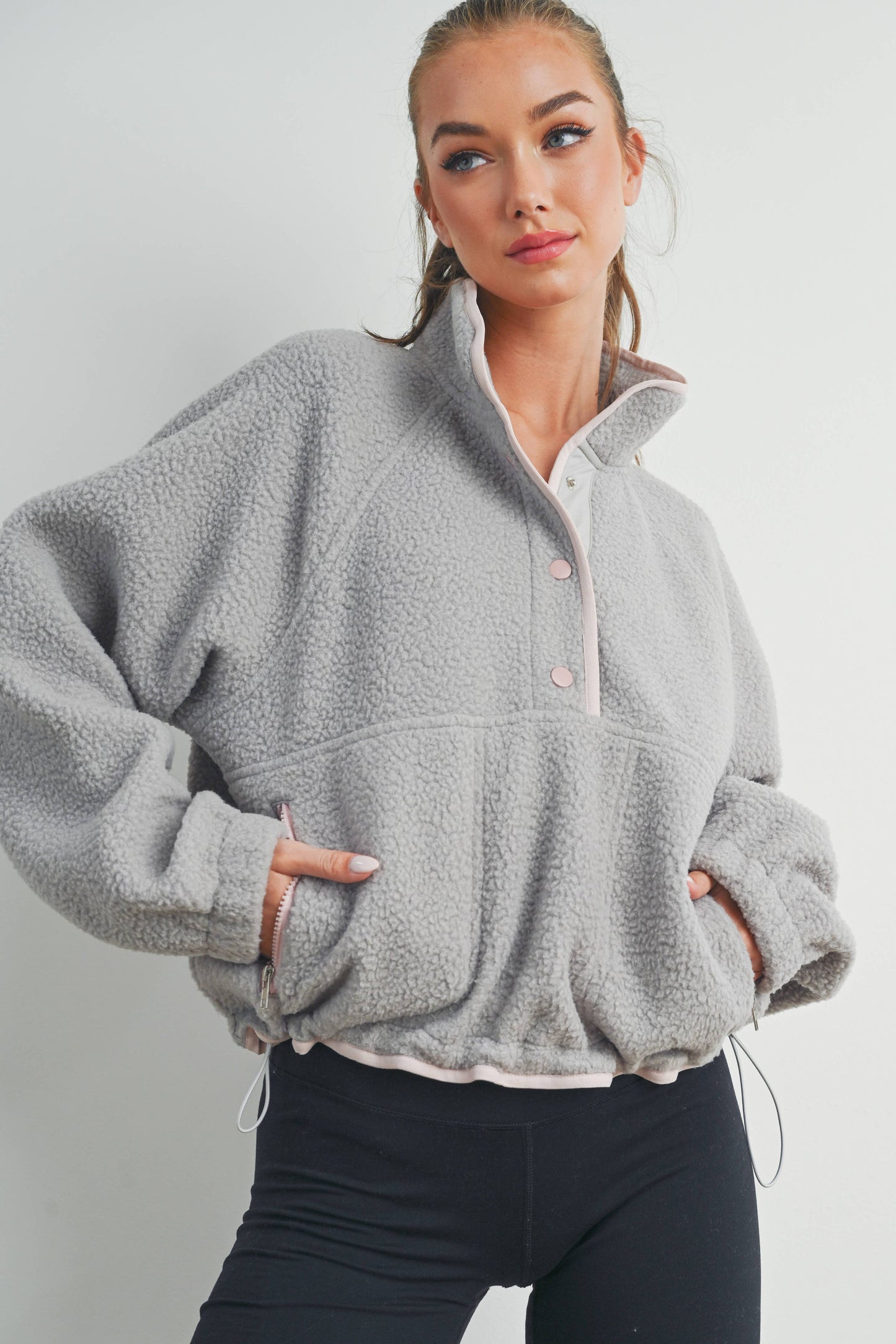 Fleece Snap Button Pullover