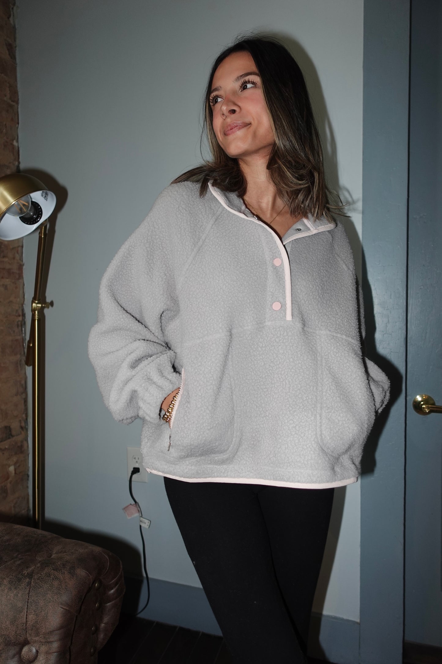 Fleece Snap Button Pullover