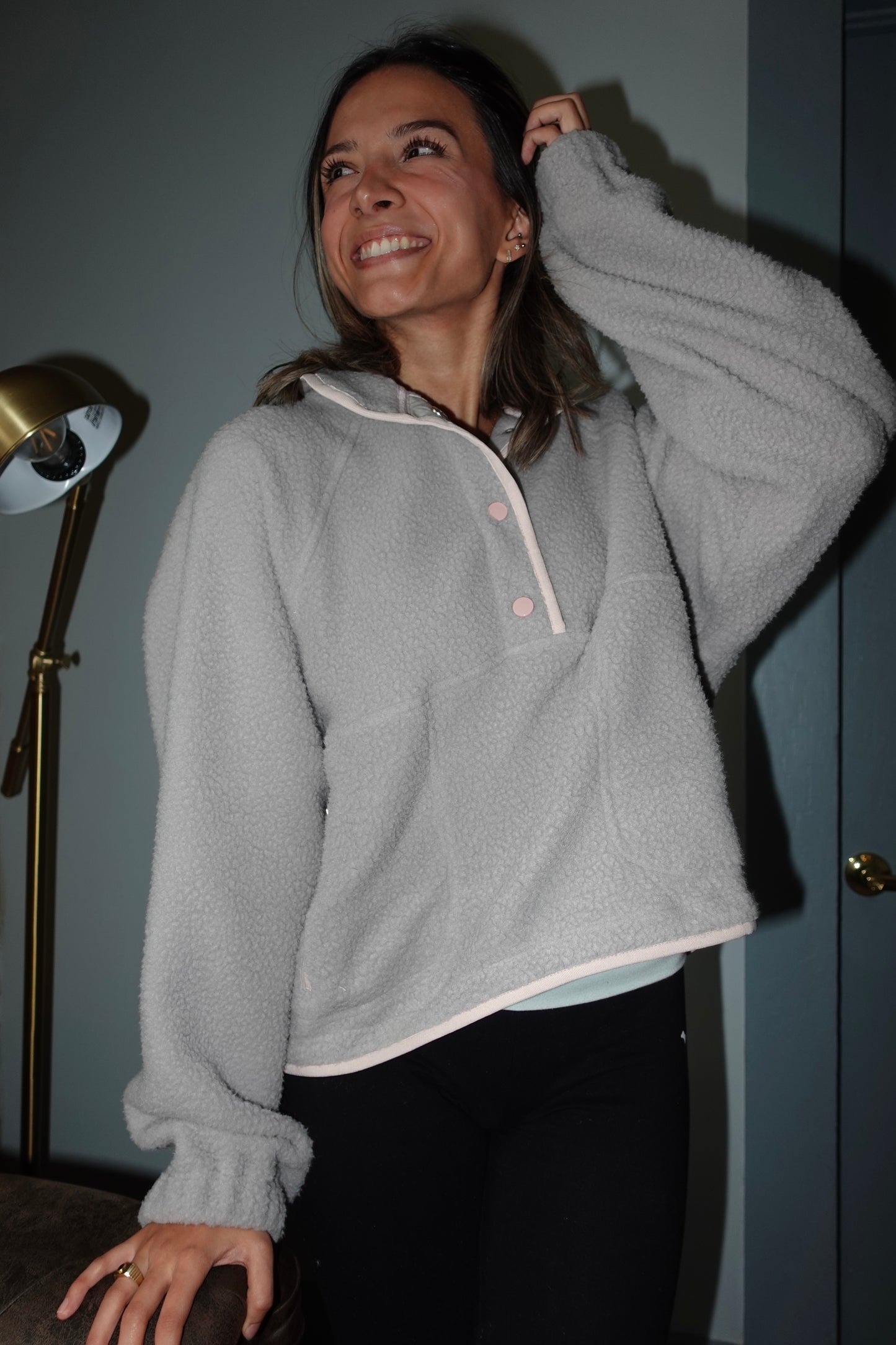 Fleece Snap Button Pullover