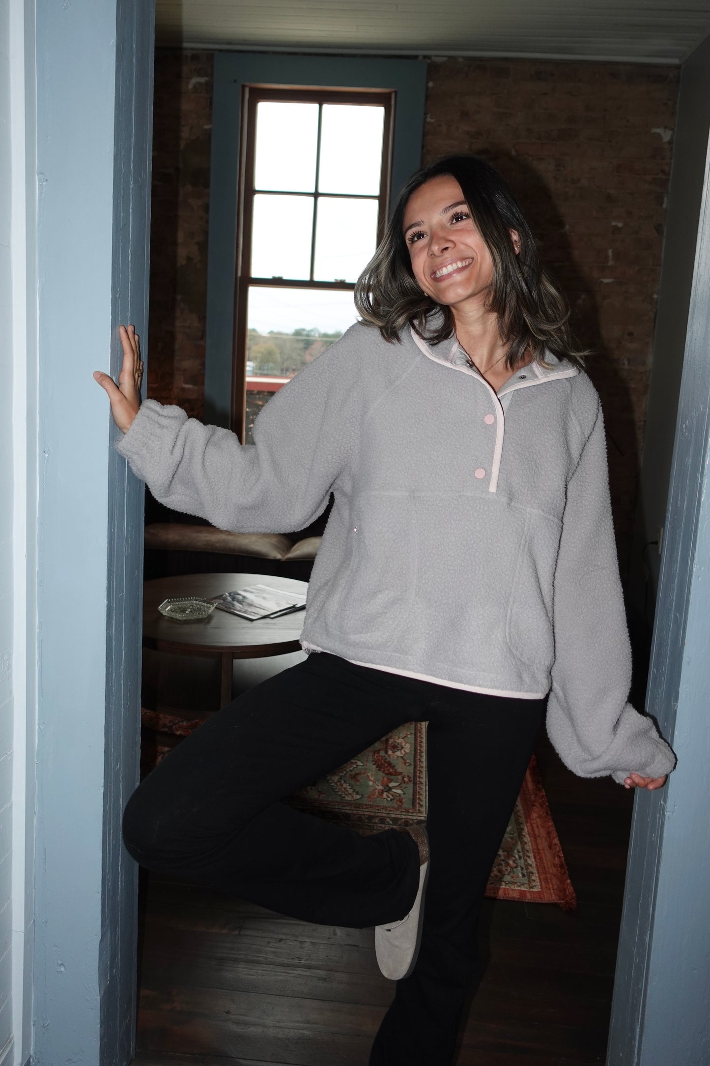 Fleece Snap Button Pullover