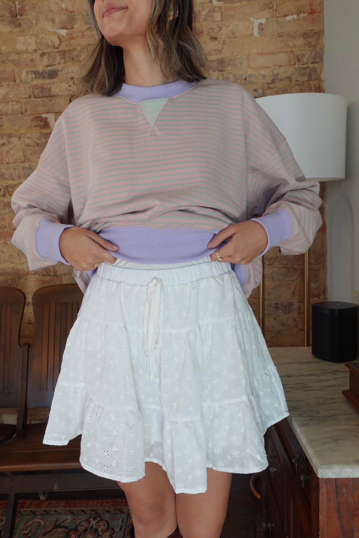 Daisy Cotton Eyelet Mini Skirt