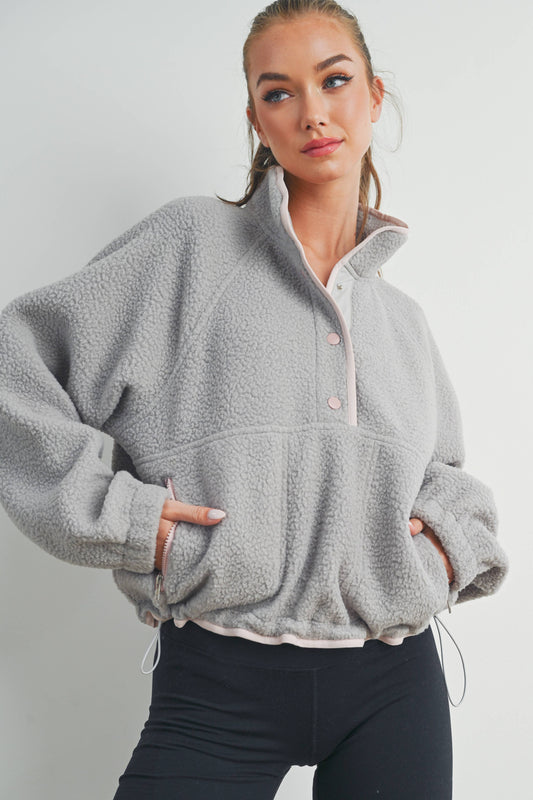 Fleece Snap Button Pullover