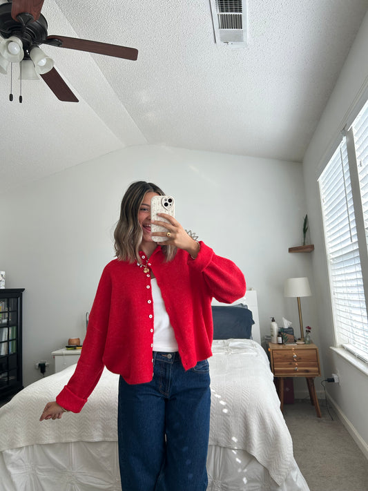 Red Piper Cardigan