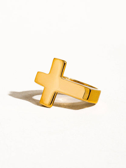 Non-Tarnish Cross Ring