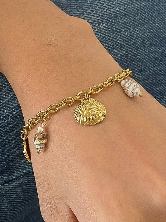 Non-Tarnish Seashell Charm Bracelet