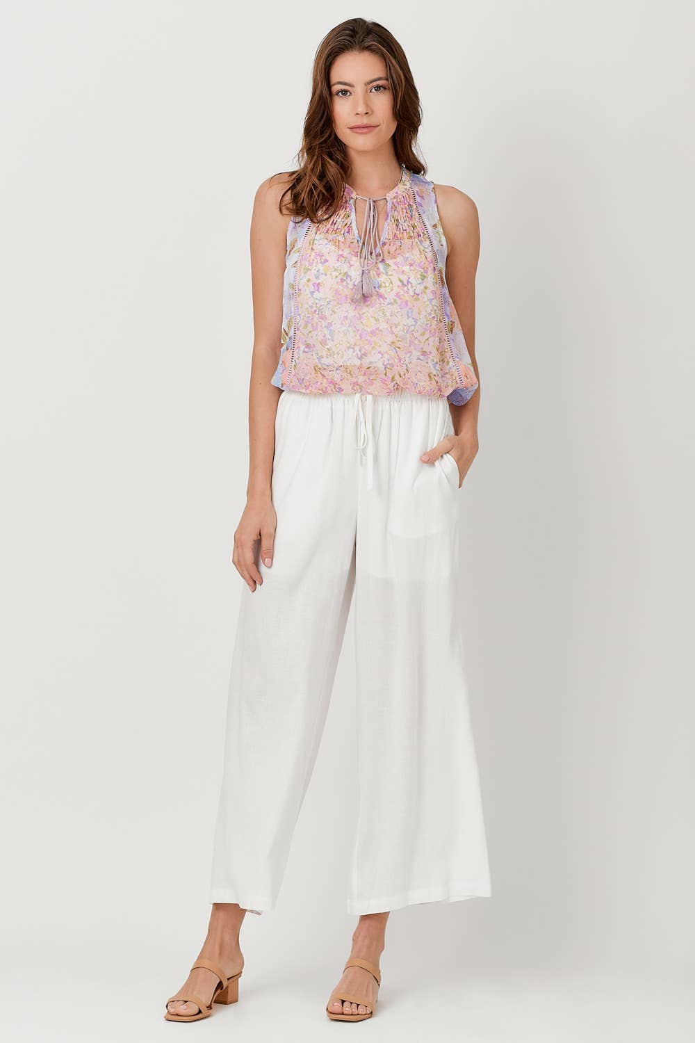 Kendall Linen Pants - White