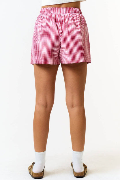 Rowan Gingham Boxer Shorts - Red/White *3 LEFT*