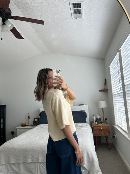 Stacey Half Sleeve Cardigan - Butter