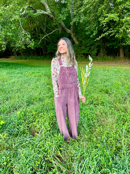 Emerson Corduroy Overalls - Plum