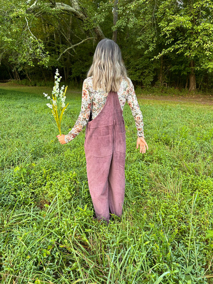 Emerson Corduroy Overalls - Plum