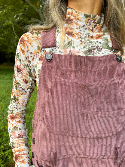 Emerson Corduroy Overalls - Plum