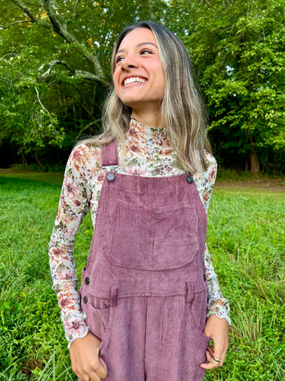 Emerson Corduroy Overalls - Plum