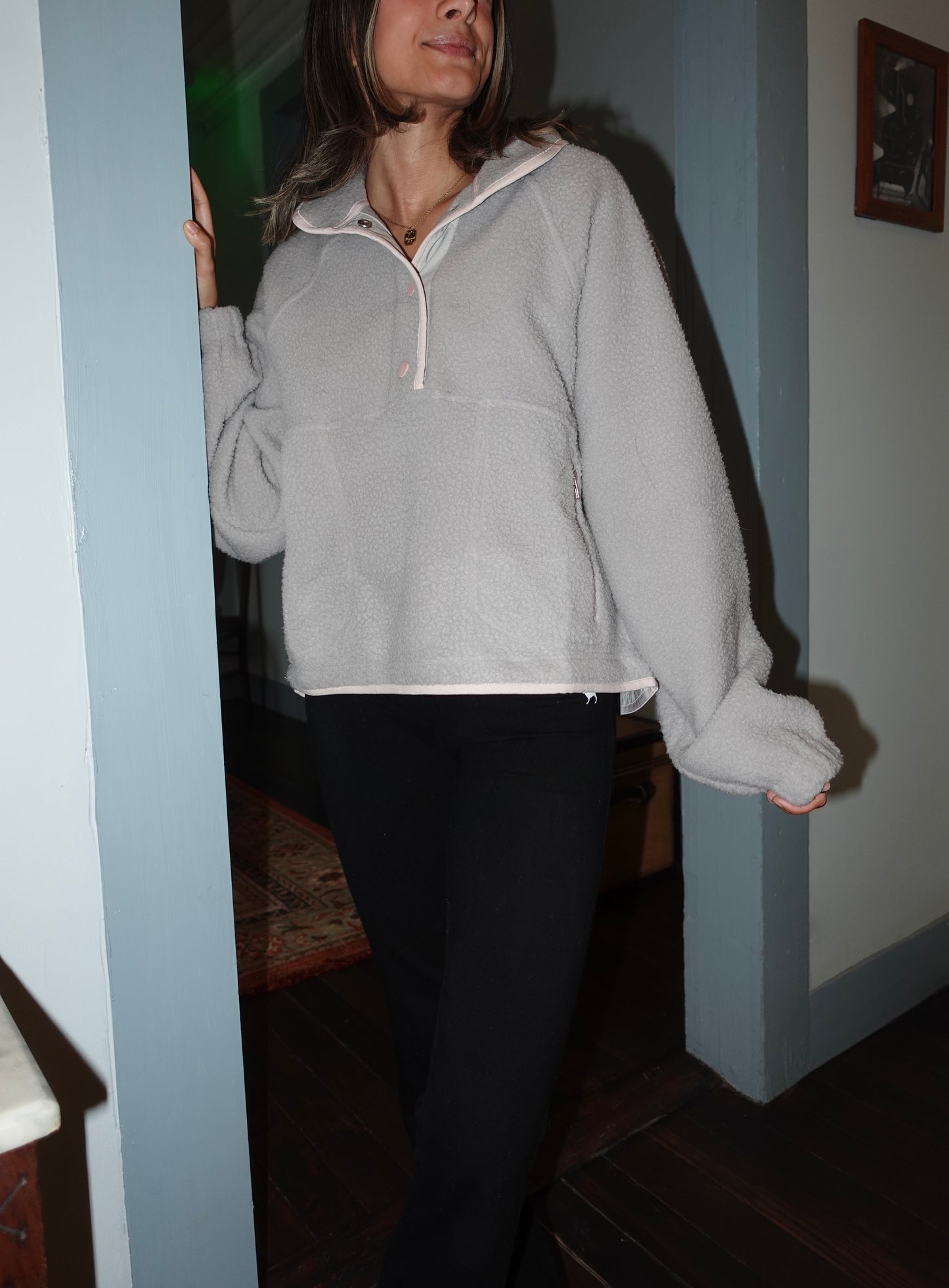 Fleece Snap Button Pullover