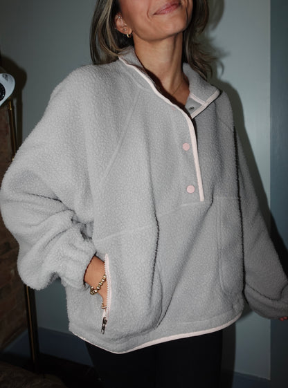 Fleece Snap Button Pullover