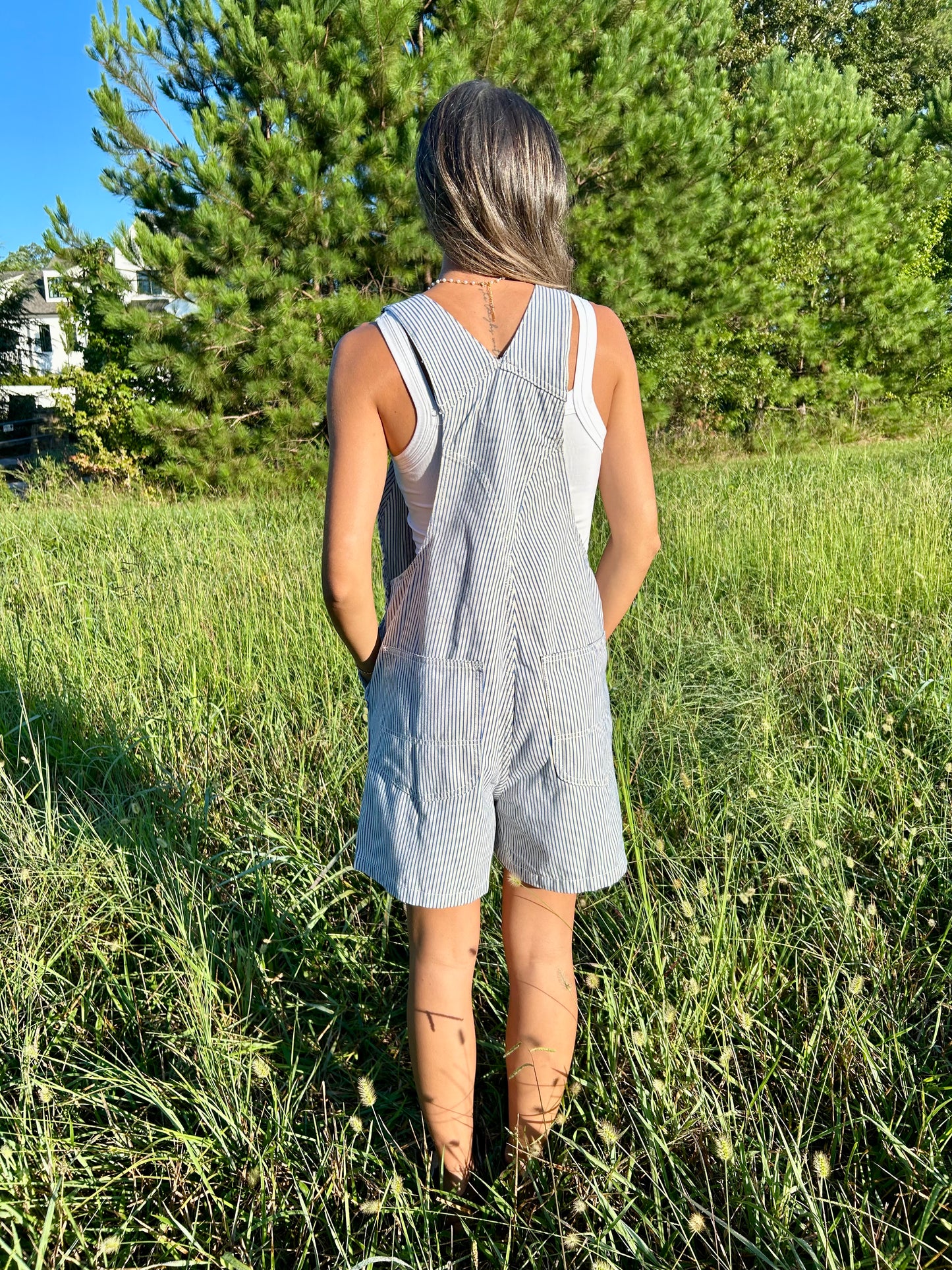 Kennedy Pinstripe Overalls - Blue/White *2 LEFT*