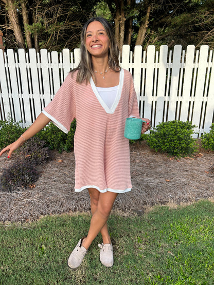 Camryn Waffle Knit Romper - Peach *3 LEFT*