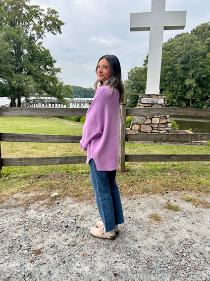 Maisie Knit Sweater - Lilac and Baby Blue