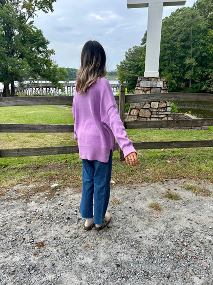 Maisie Knit Sweater - Lilac and Baby Blue