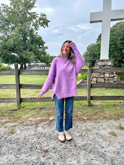 Maisie Knit Sweater - Lilac and Baby Blue