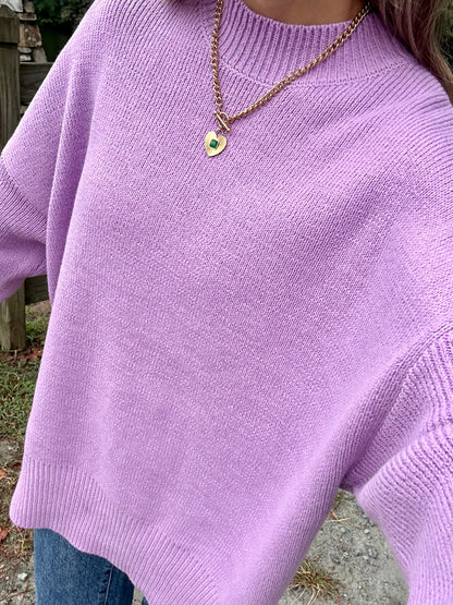 Maisie Knit Sweater - Lilac and Baby Blue