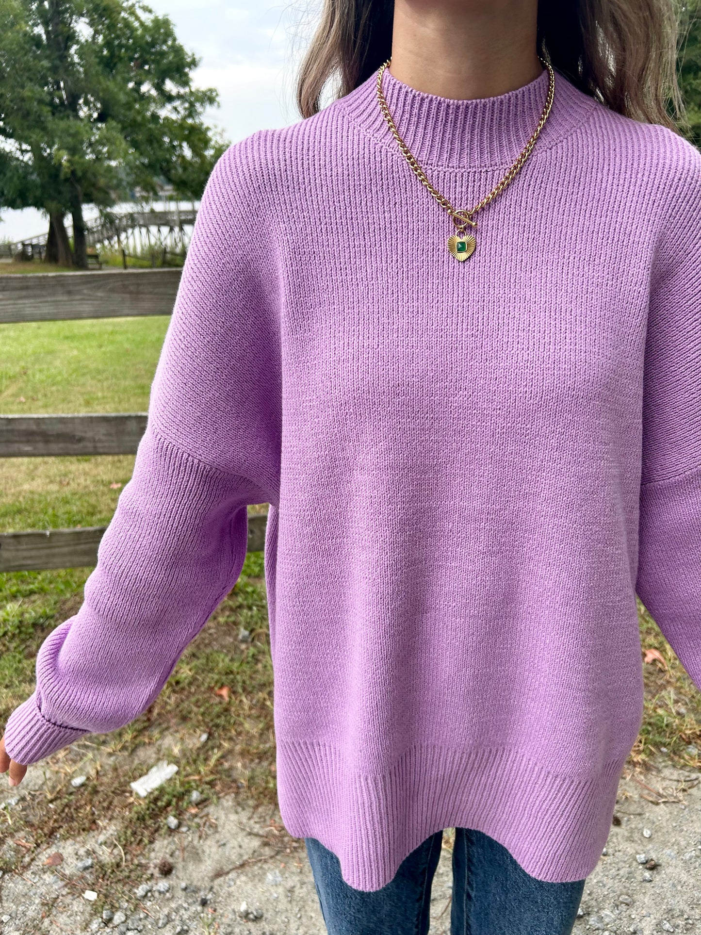 Maisie Knit Sweater - Lilac and Baby Blue