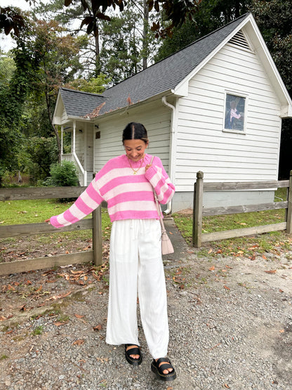 Stella Striped Sweater - Pink