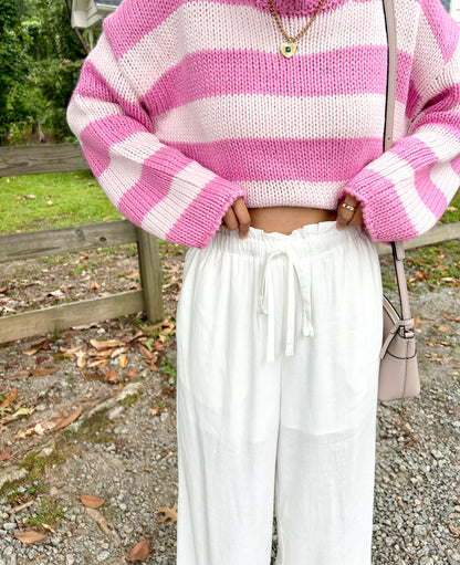 Stella Striped Sweater - Pink