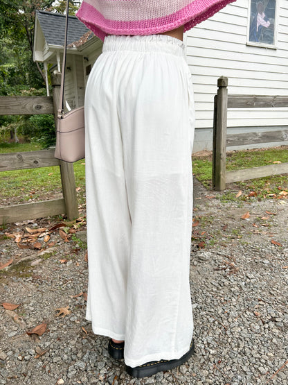 Kendall Linen Pants - White