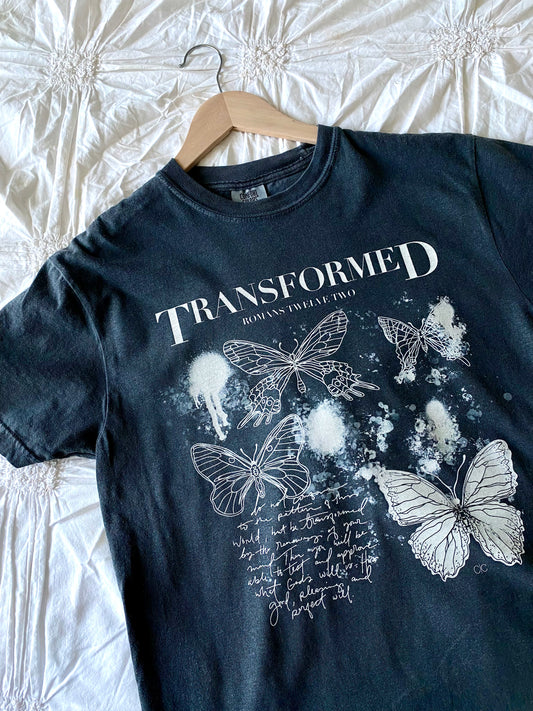 'Transformed' Butterfly Graphic Tee - Gray