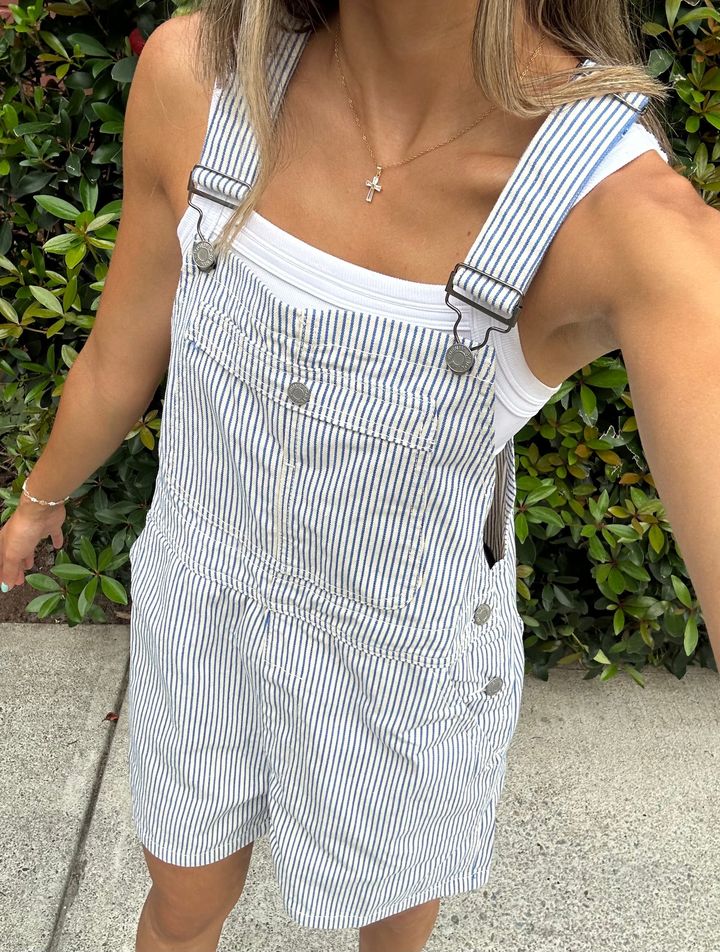 Kennedy Pinstripe Overalls - Blue/White *2 LEFT*