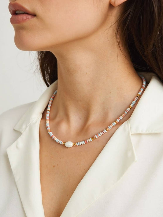 Non-Tarnish Boho Bead Necklace
