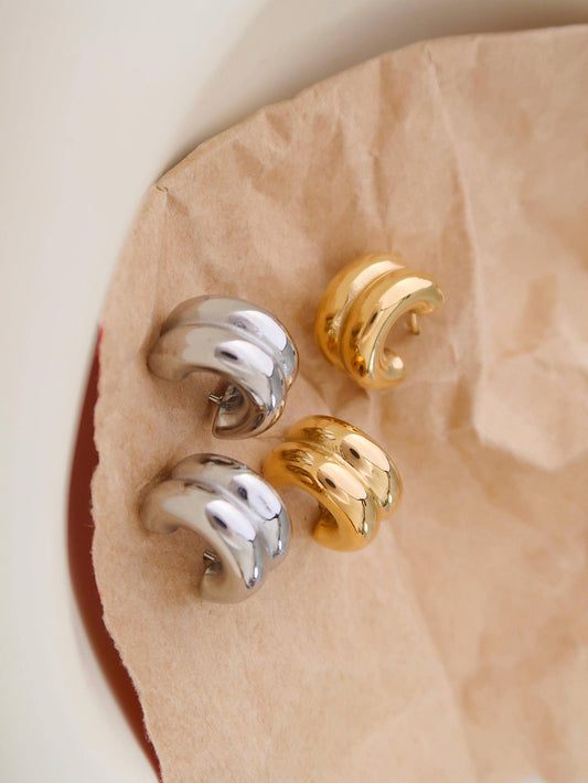 Non-Tarnish Double C-Hoop Earrings